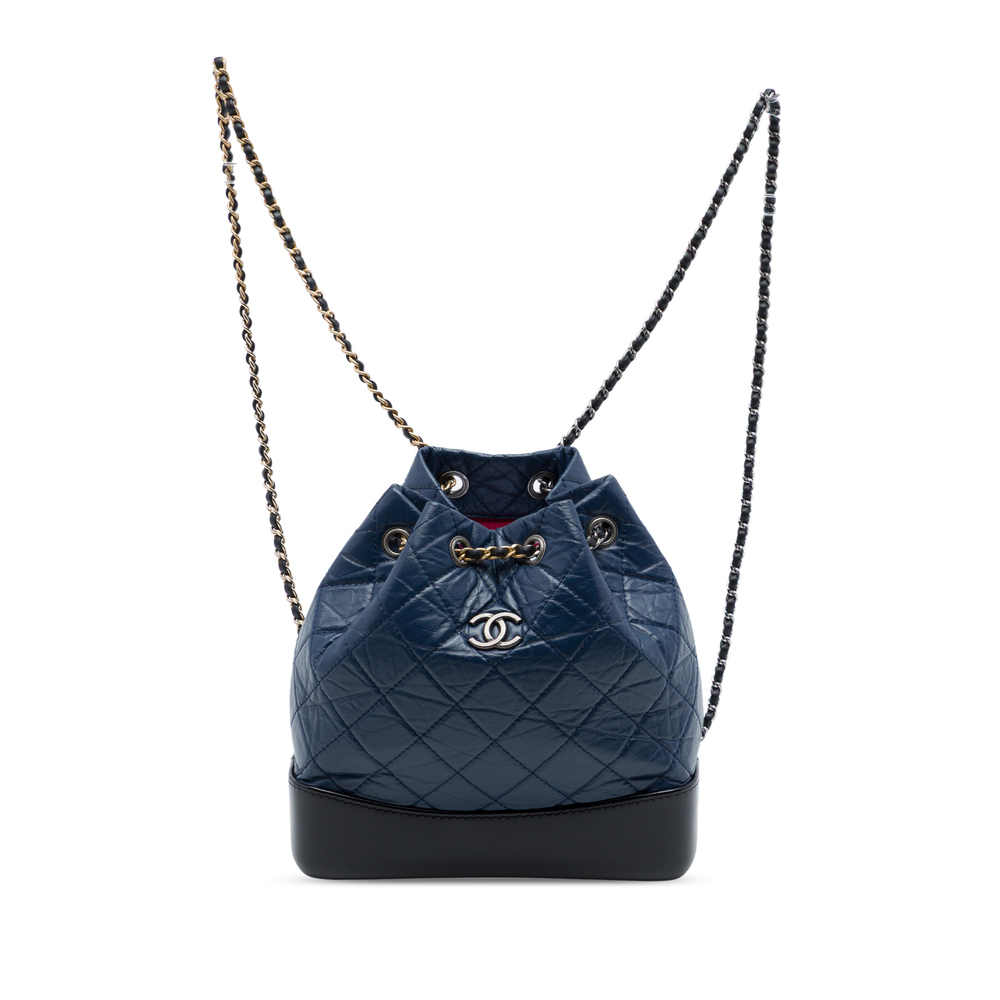 Pre-Loved Chanel Small Bicolor Quilted Aged Calfskin Gabrielle Backpack